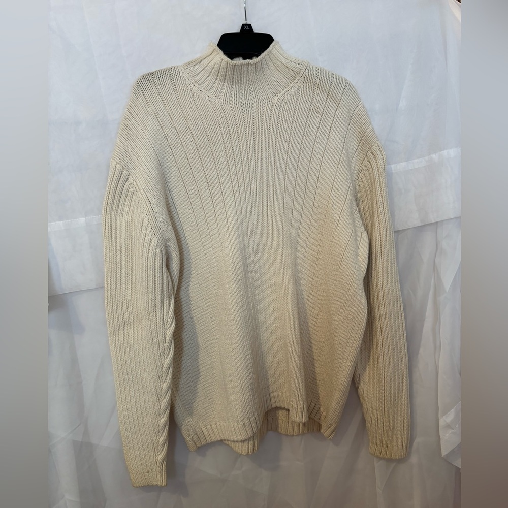 Club Room Charter Club Men’s White Turtleneck Sweater Size XL‎